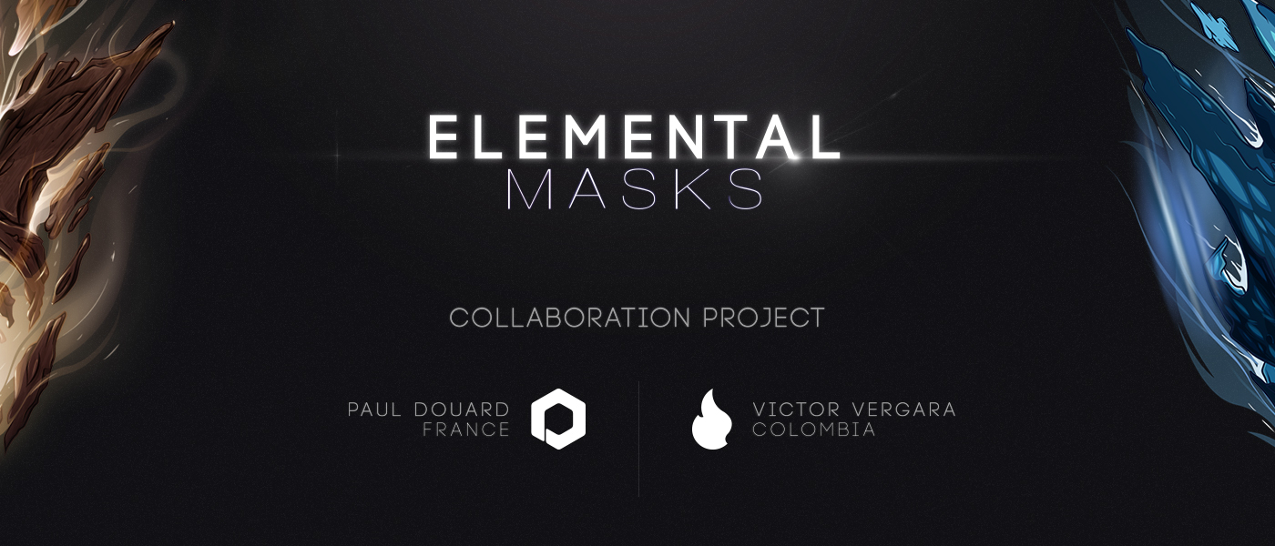 vector masks mask Illustrator elements power wood frost water metal fire vergara douard pantone colorful