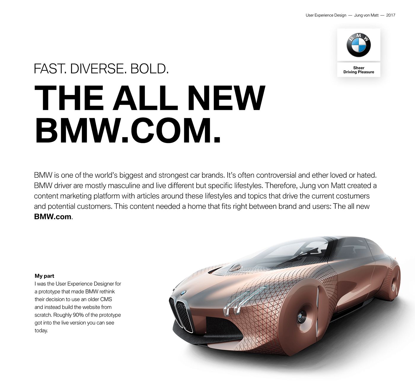 User Experience Design ux automitive Platform BMW user interface design UI progressive web app Amp Jung von Matt