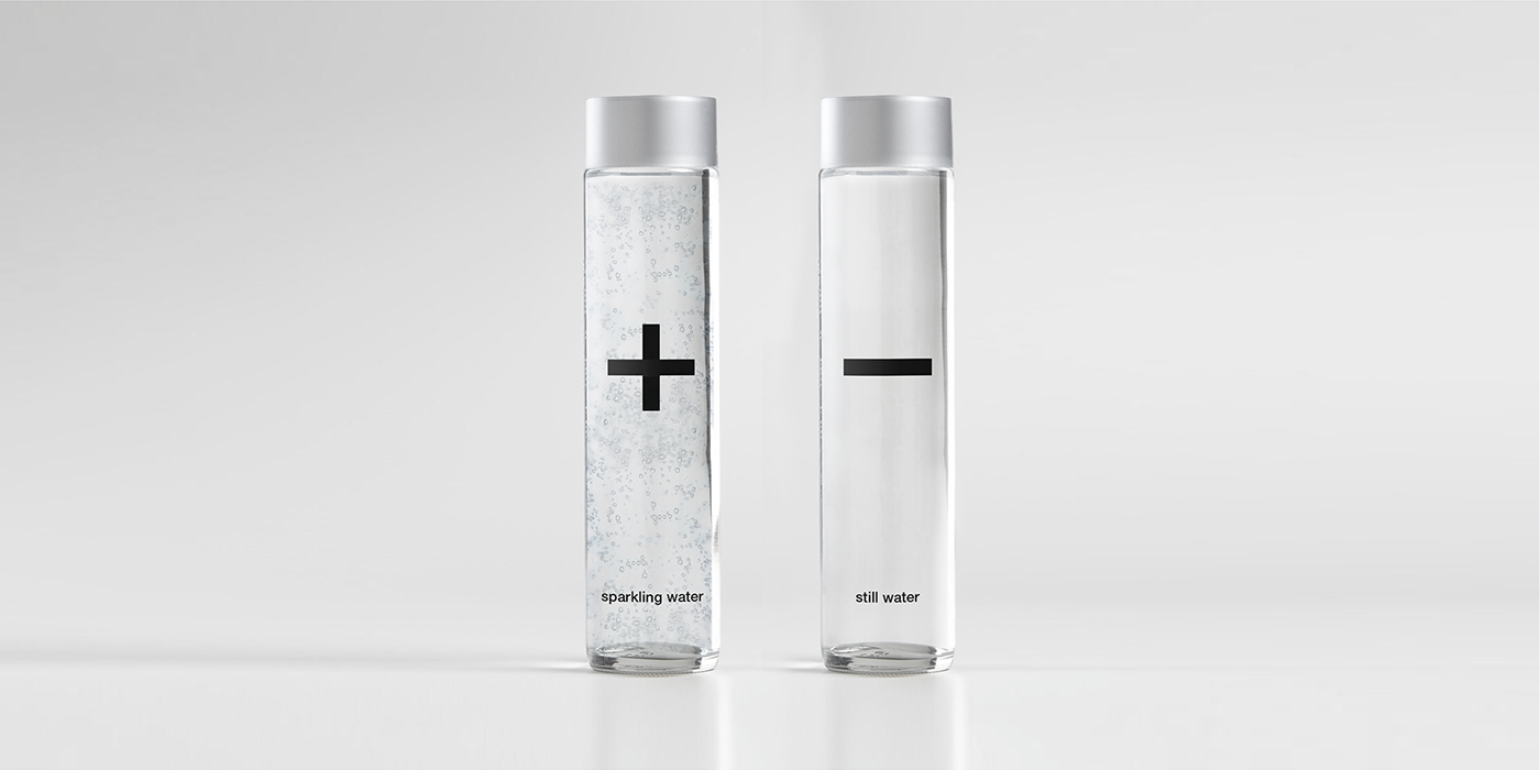 futuristic concept design mineral water plus minus Minimalism geometry