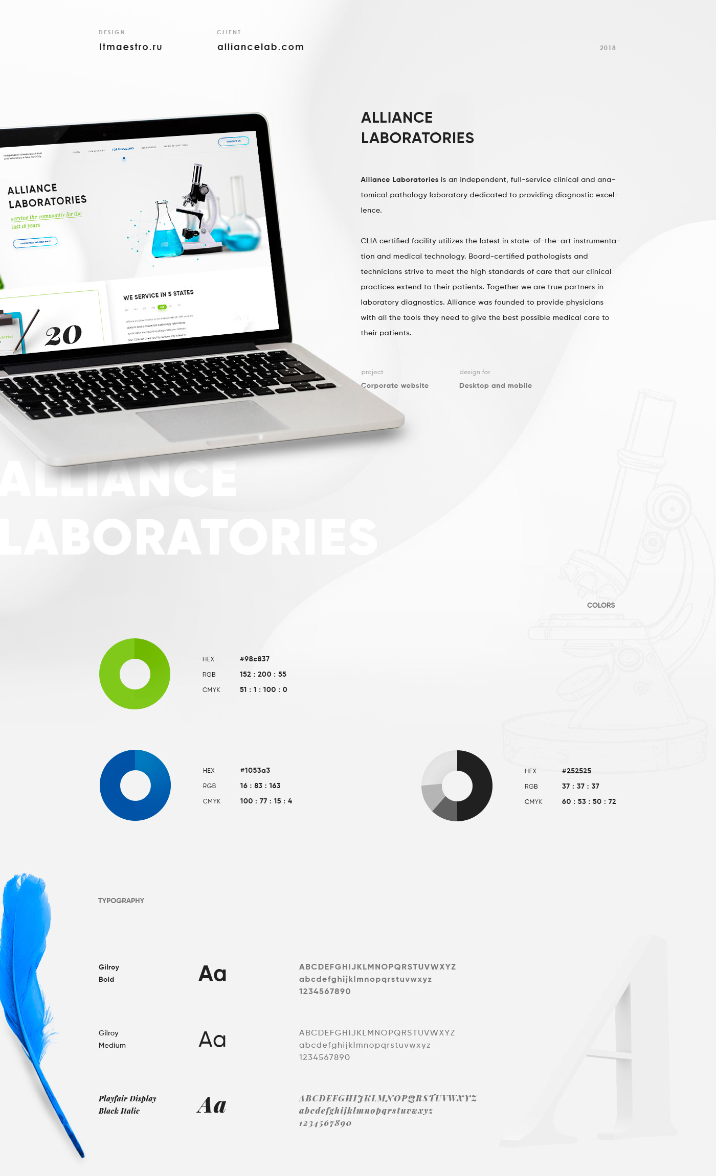 UI Website mobile light www science Interface Web Design  landing page medicine