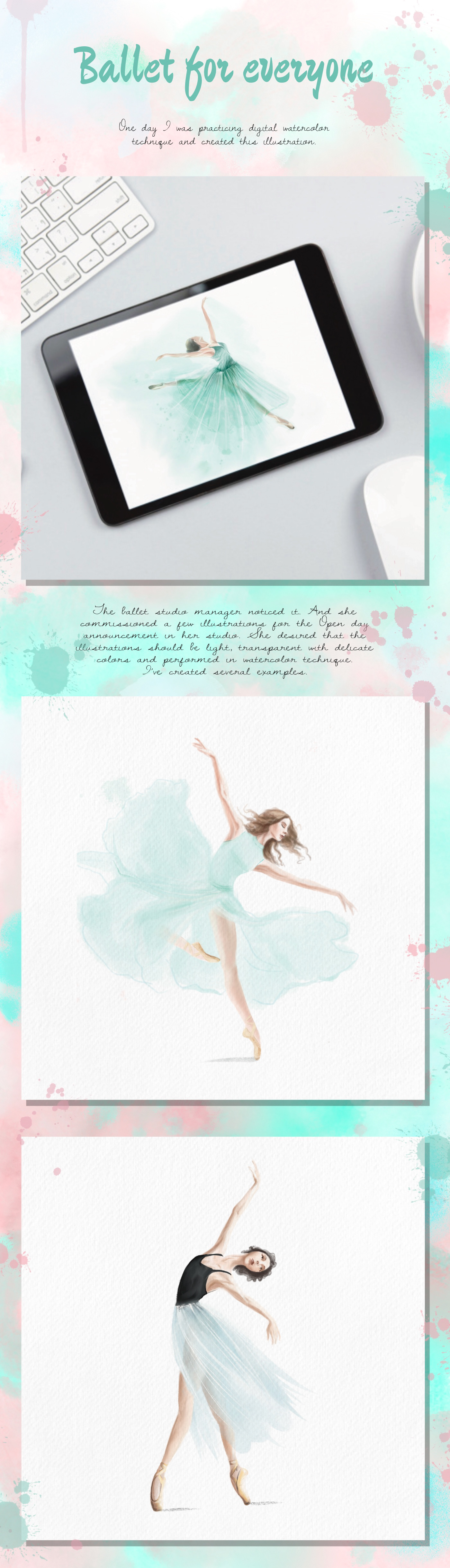 ballerina ballet digital watercolor ILLUSTRATION  Illustrator poster procrete theater  watercolor