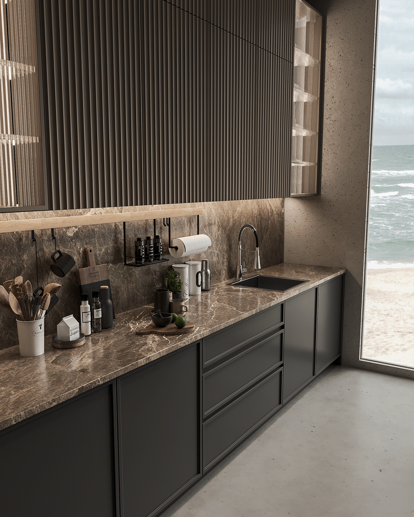 visualization bathroom kitchen Ocean beige