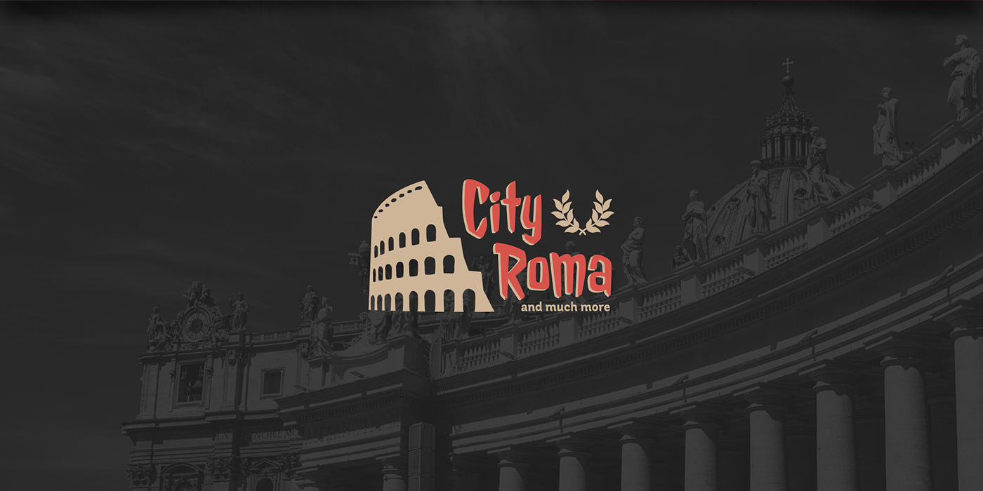 City Roma Logo Design City Roma Tours Rome bus tours colosseum julius caesar