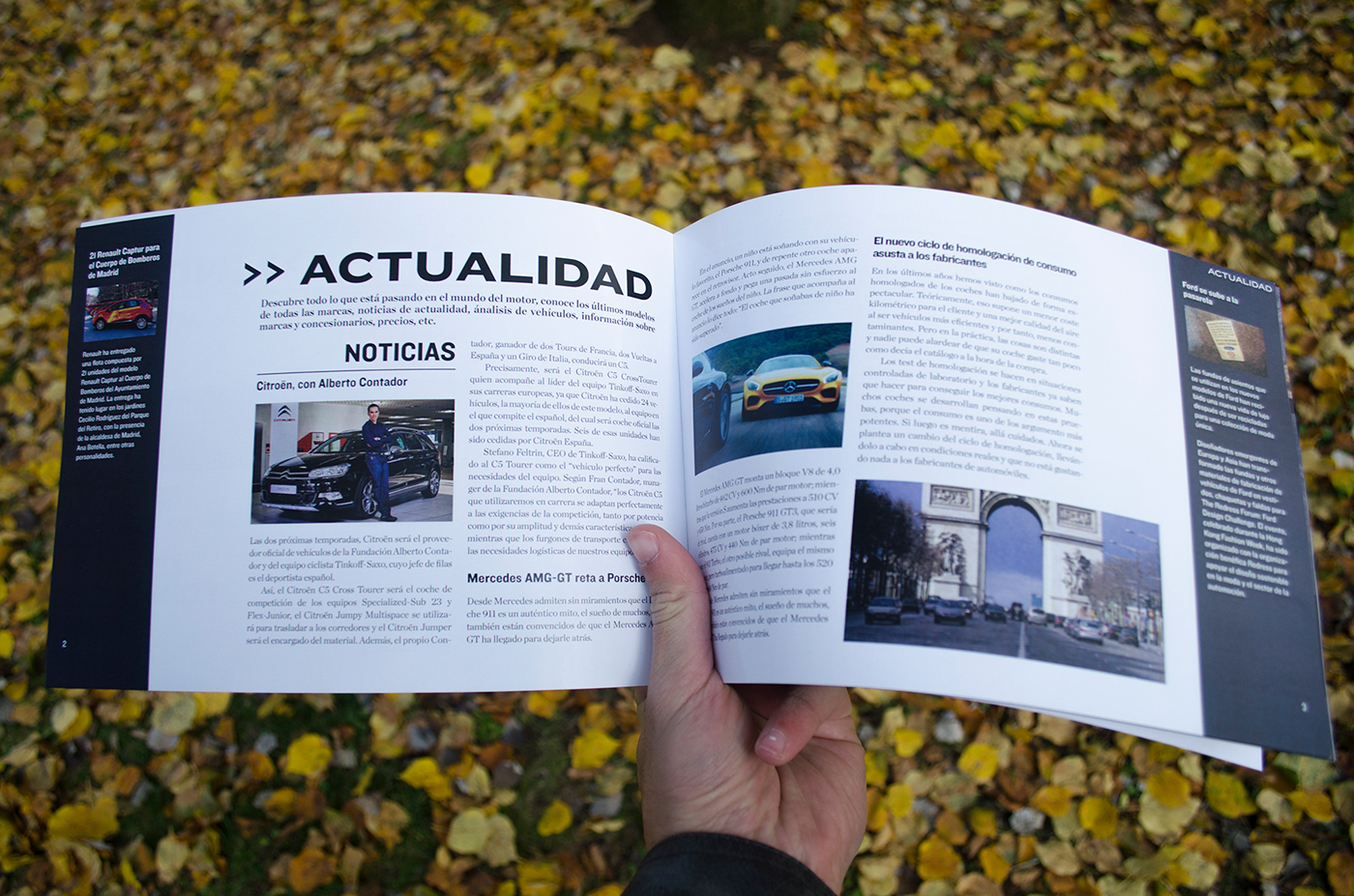 Diseño editorial maquetación revista Fotografia editorial design  Layout magazine Photography  automoción automotive  