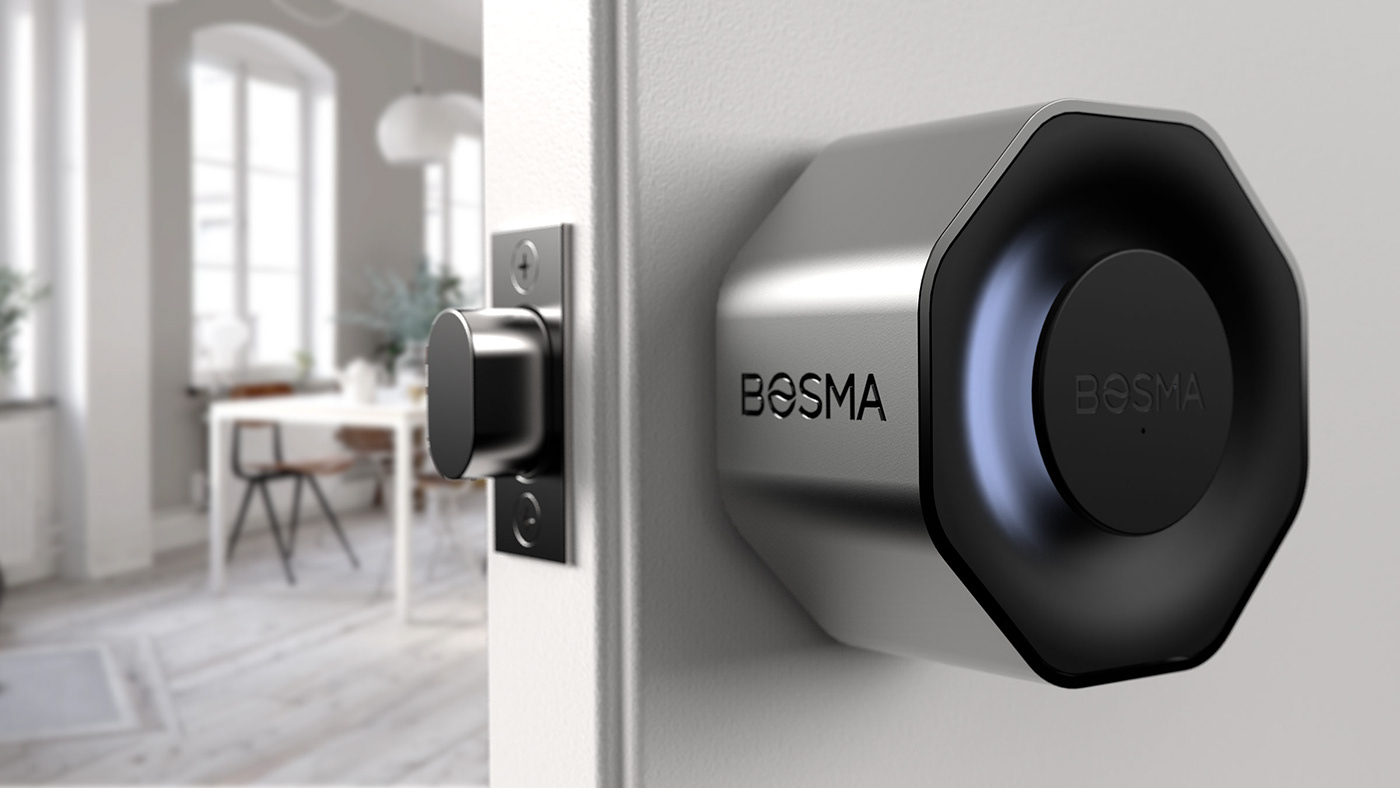 IoT smart lock smartlock inkstudios colinjackson industrialdesign productdesign Bosma