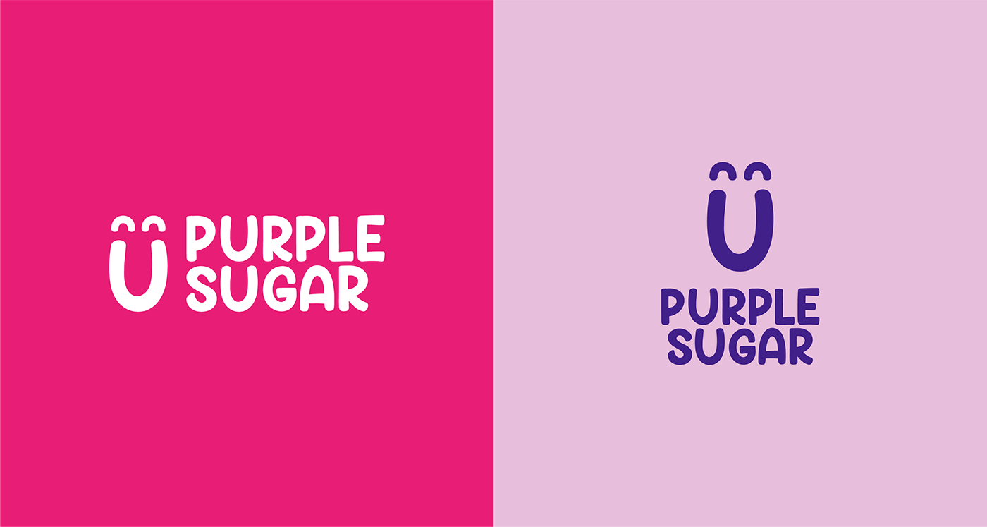 Candy ice cream Logo Design pink purple smile sweet logo brand identity happy