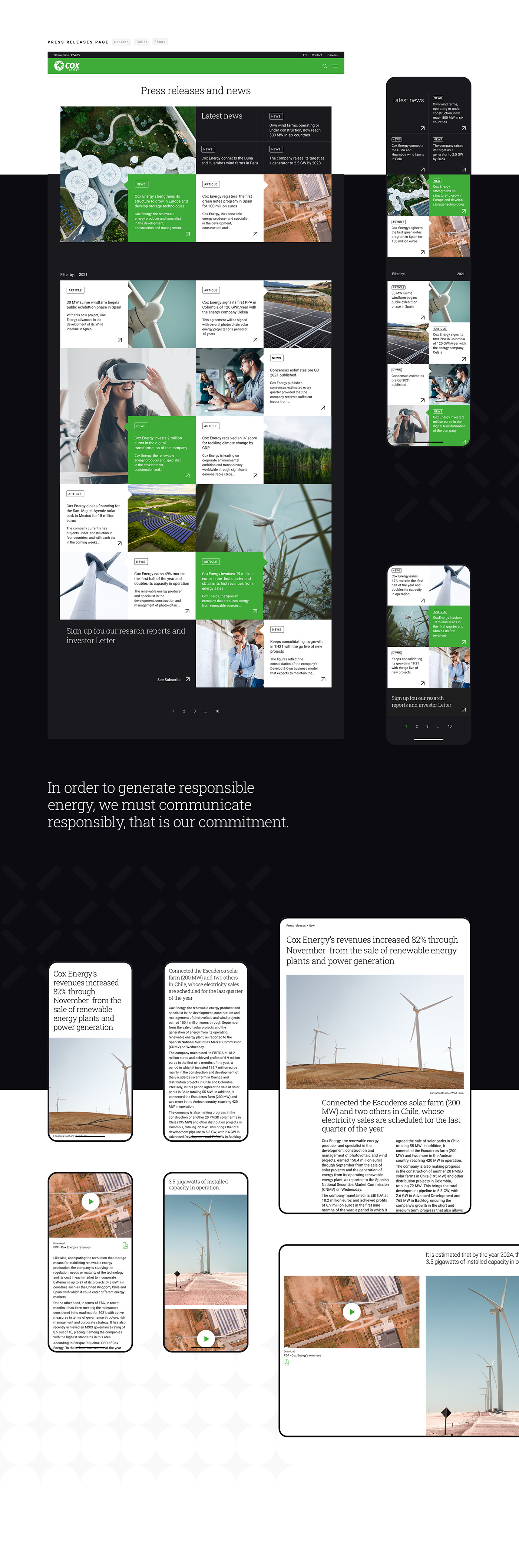 Unveiling the Future: Cox Energy's website redesign embodies sleek minimalism, empowering the clean 