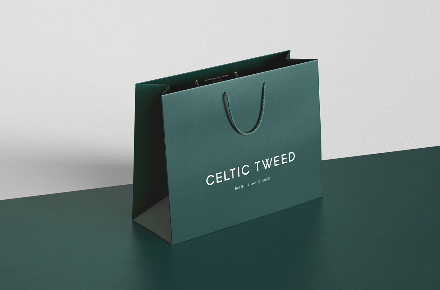 bag branding  design irish look book monogram Packaging swing tag tweed typography  