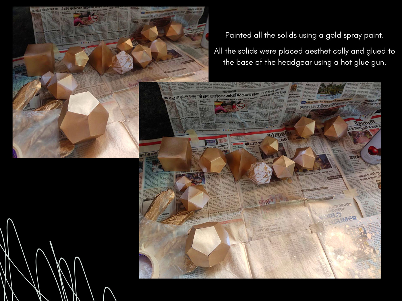 3d fashion 3D geometry abstract DIY geometry headgear icosahedron paper papercraft platonic solids