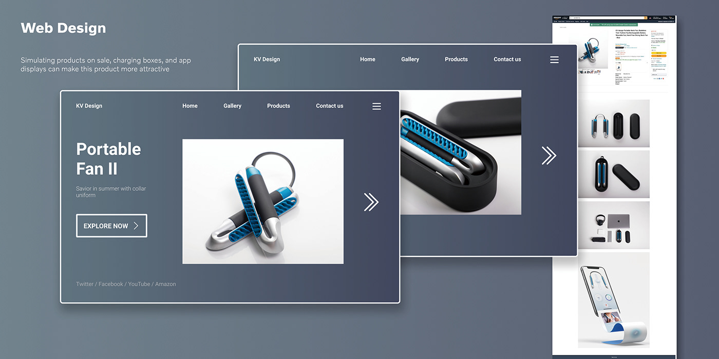 collar Fashion  Portable fan product design  redesign ux Wearable Web Design 