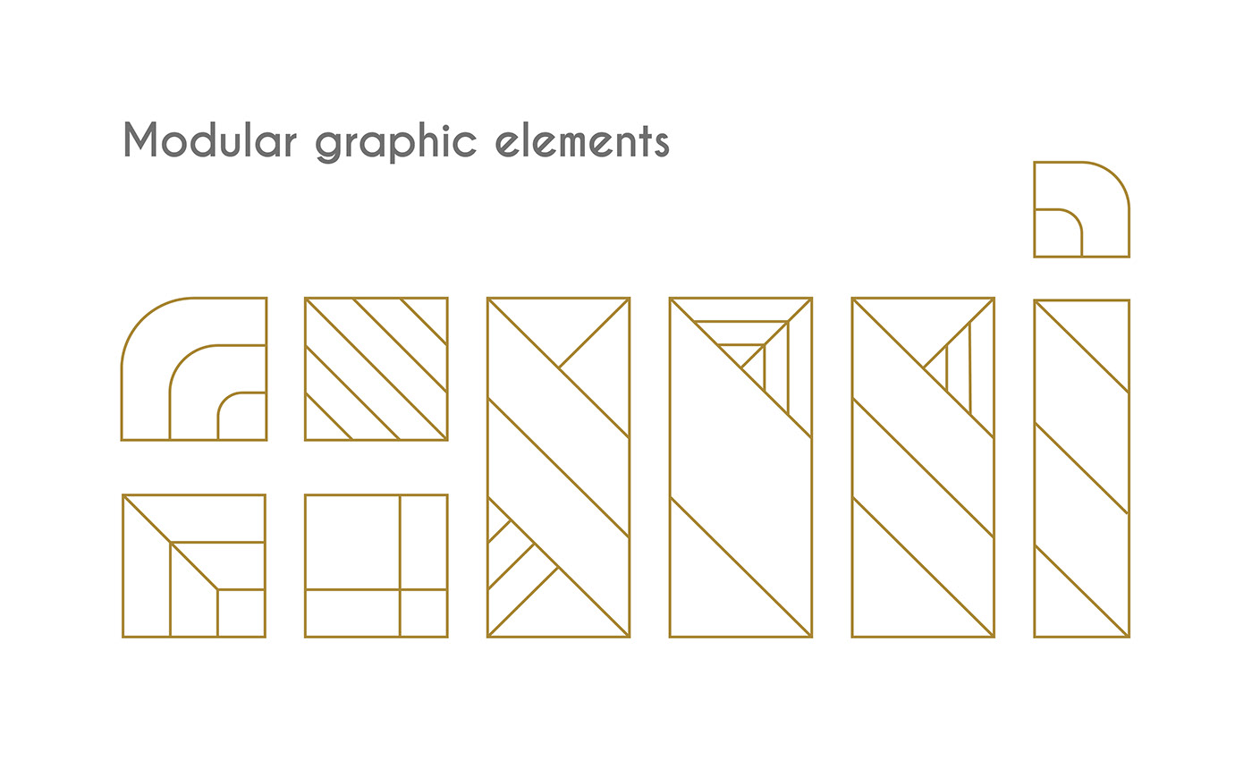 Advertising  artdeco brand identity development company elegant gold key visual Logo Design visual identity deweloper