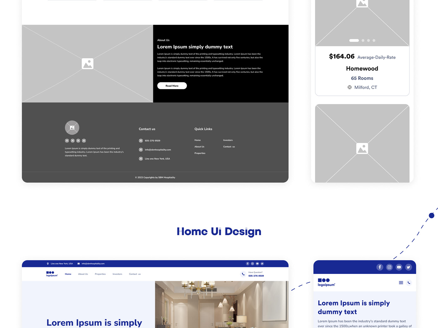 Website Design ui ux hotel management ui design wireframe design system