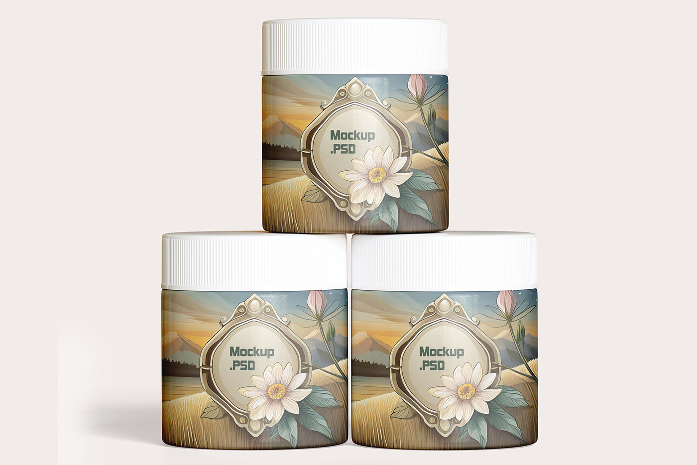 Cosmetic cream jar realistic container plastic бланк body bottle Mockup