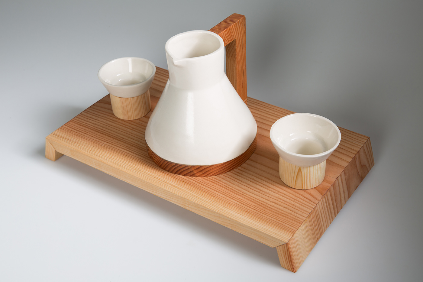 ceramics  3D product industrial design craft porcelain wood tea set teapot teacup handmade oriental minimal