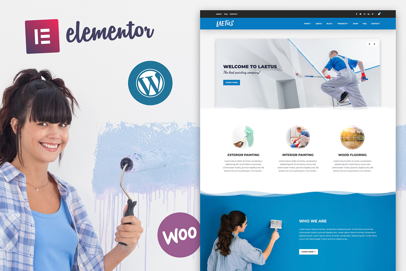 wordpress wordpress theme Woocommerce Website Website Design Theme template Online shop painting   company
