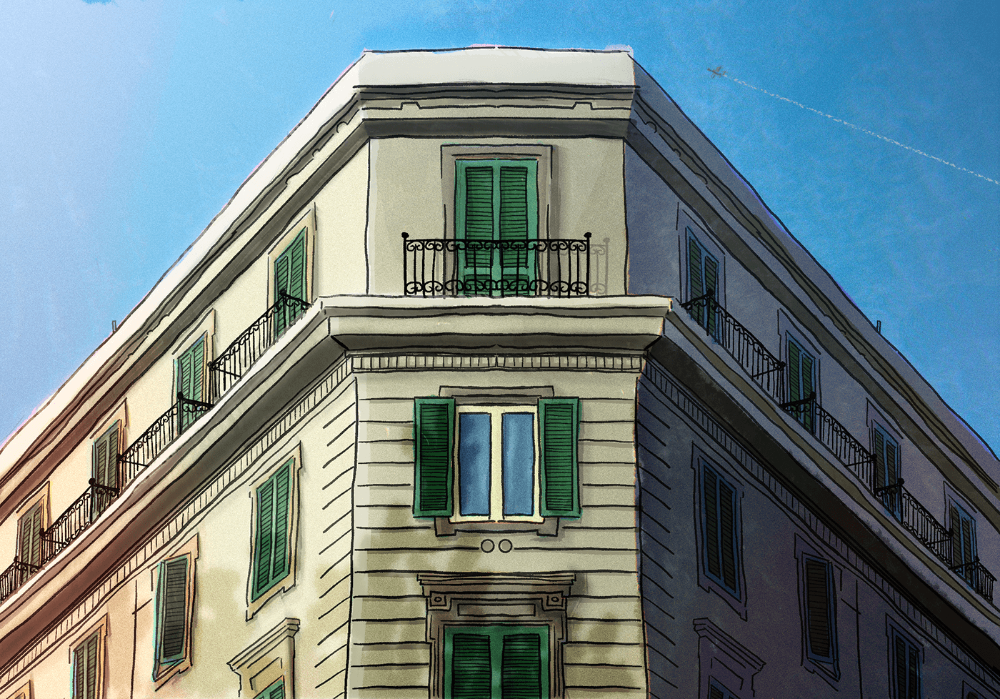 ILLUSTRATION  building Rome painting   sketch