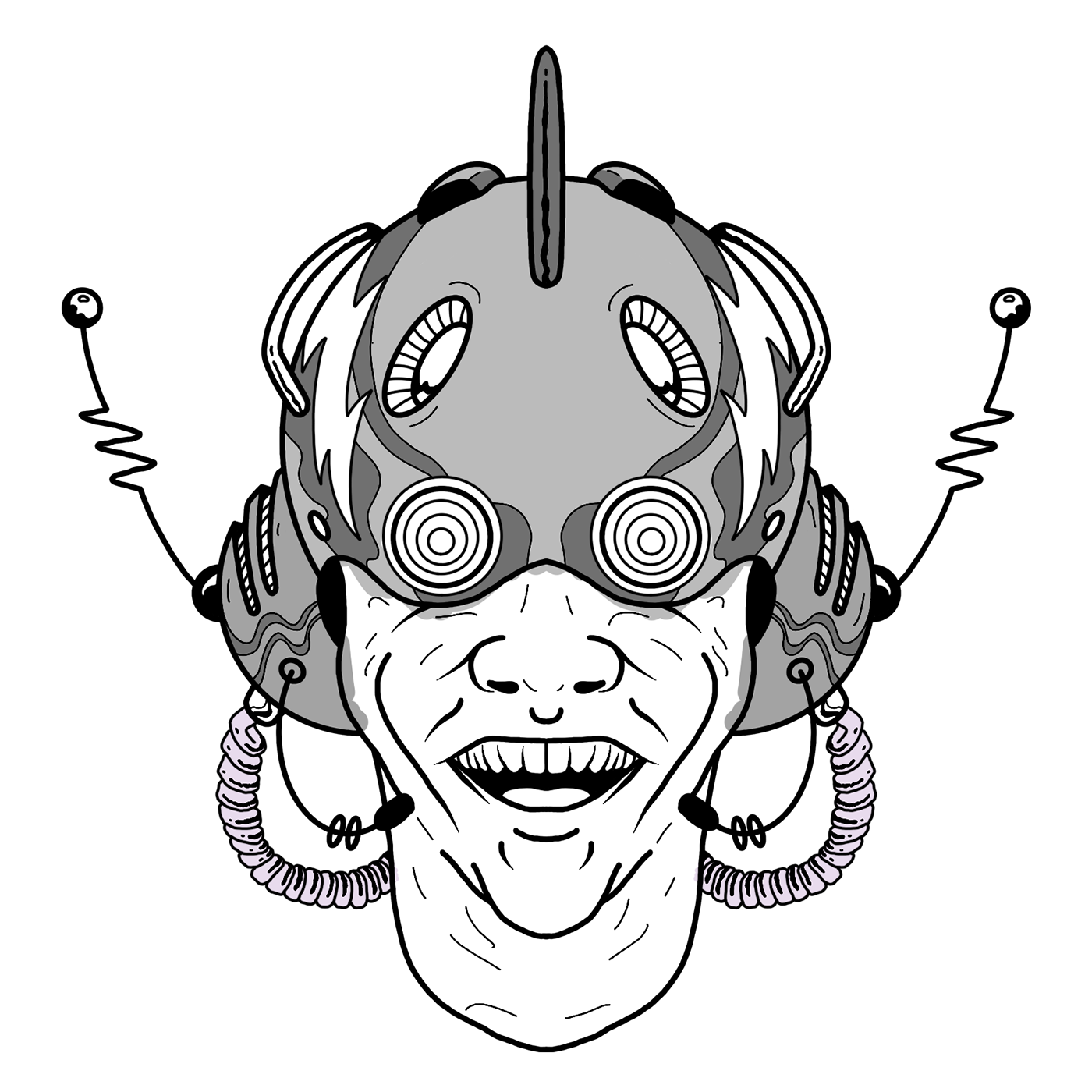 ILLUSTRATION  Digital Art  Procreate artwork Helmet science fiction sci-fi Cyberpunk