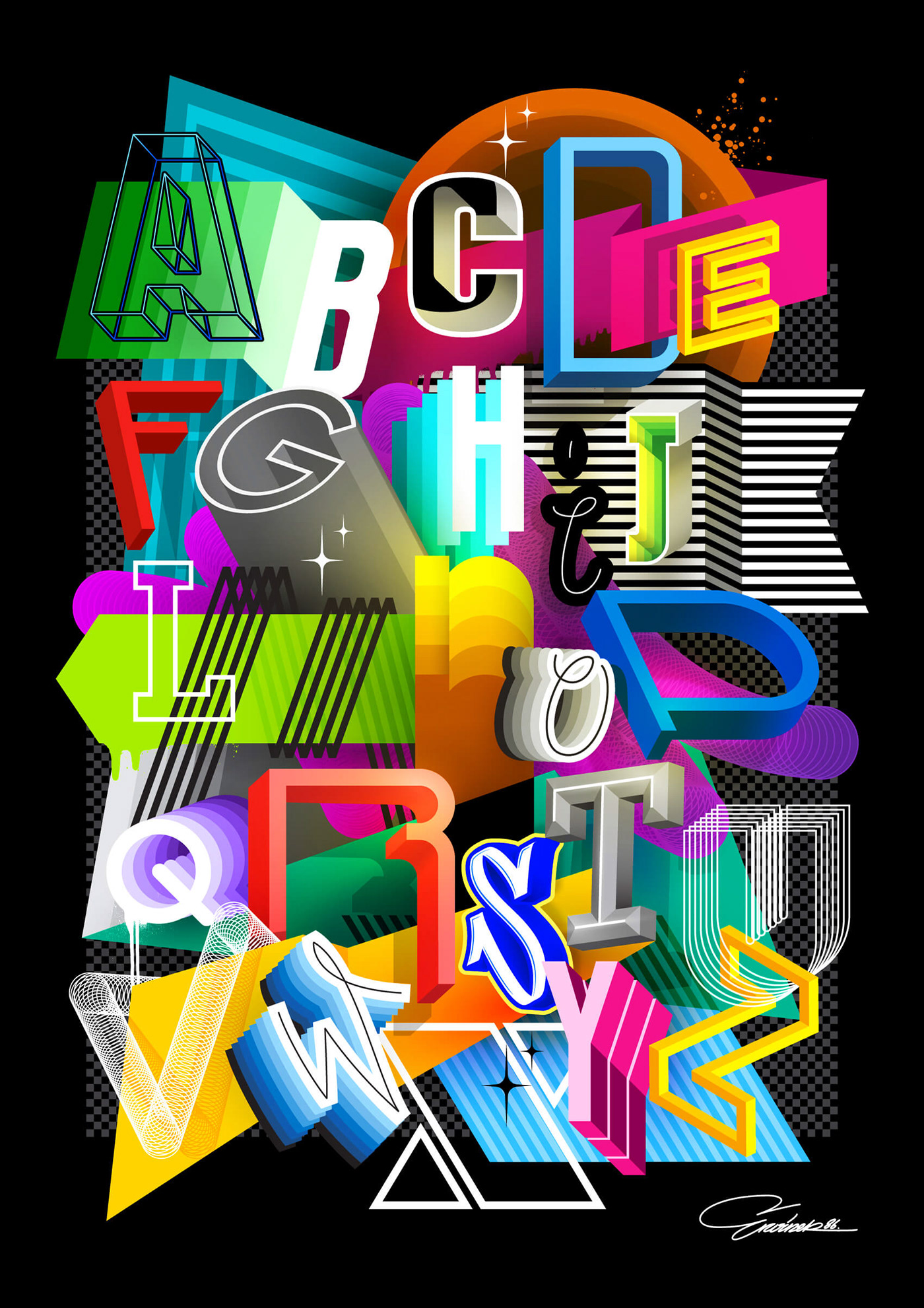 graphic design  ILLUSTRATION  adobe illustrator letterforms alphabet