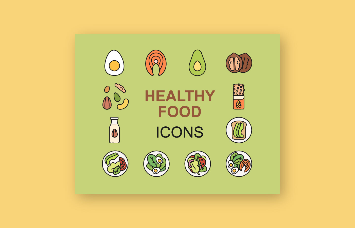 design Food  Health healthy healthy food Icon icon design  icons Illustrator vector