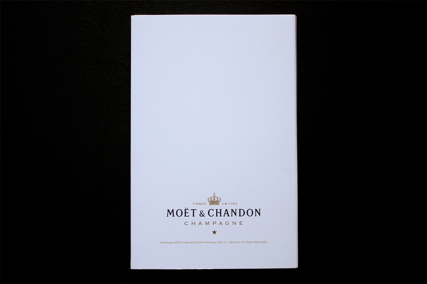 moët & chandon Champagne product notes folder