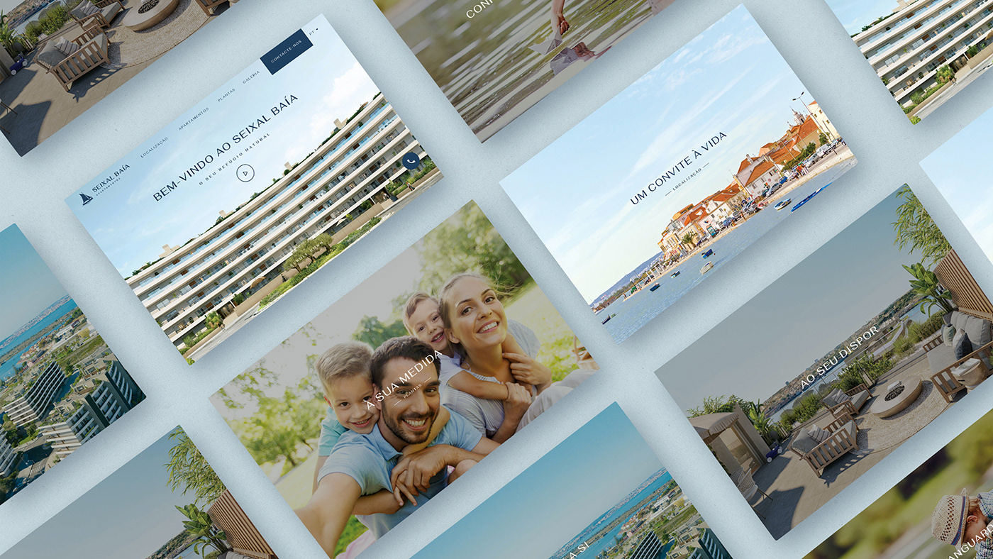 apartments bay boat Portugal print real estate residences seixal serenity Webdesign