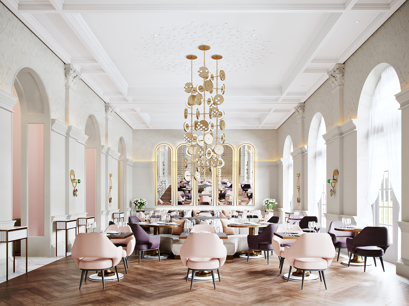 raffles hotel singapore 3D CGI Interior hotel Render luxury