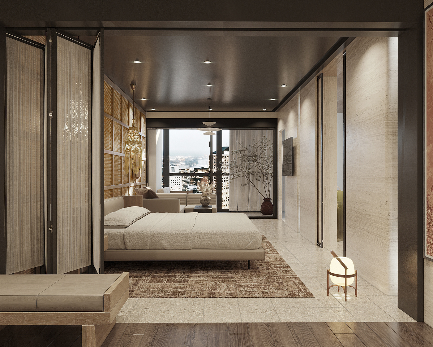 design 3ds max architecture Render corona Interior doubleroom emilyhotel suiteroom
