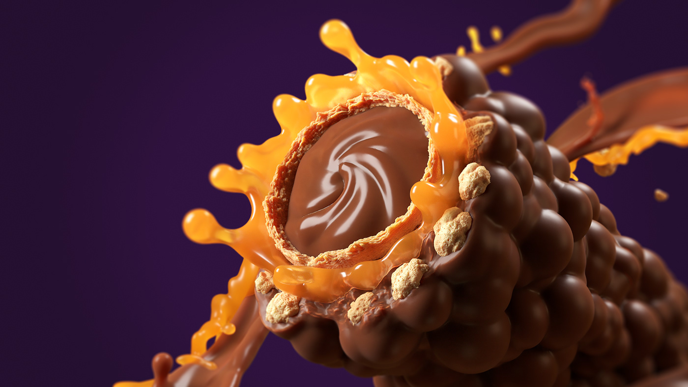 3D ads Advertising  arnold campaign chocolate Maya poster Zbrush Foods