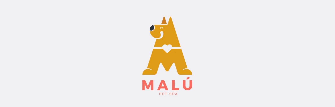 logo pets identity dog mark type Love grooming branding  design
