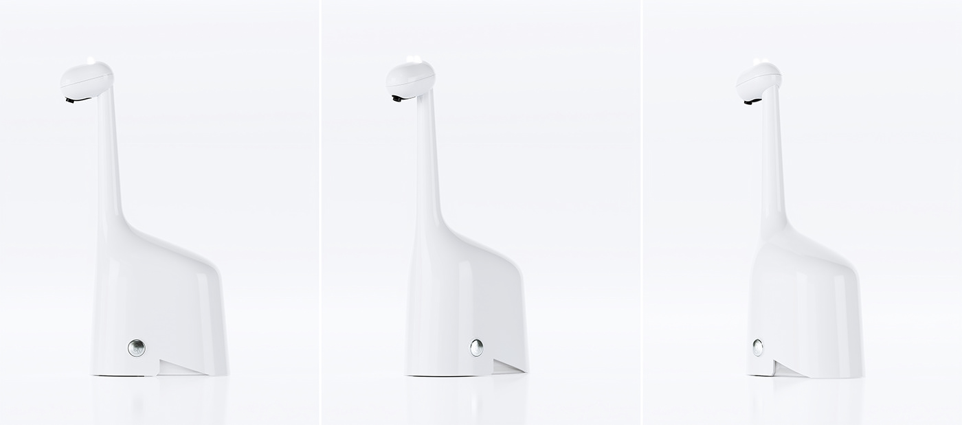 3D Rendering animal bathroom cartoon cute giraffe Hand Sanitizer lifestyle soap dispenser