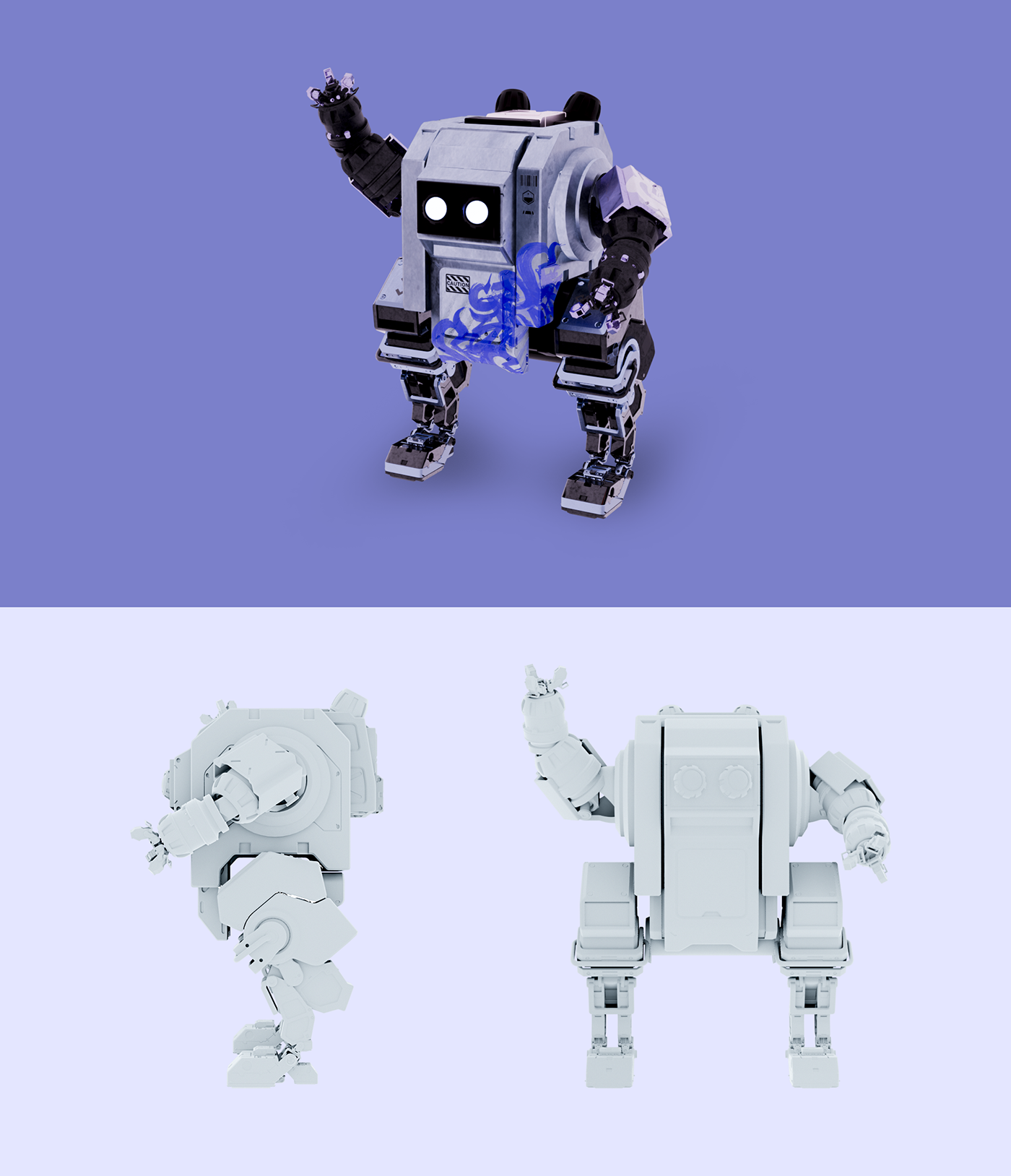 3D free ILLUSTRATION  art Character future robot machine animation 