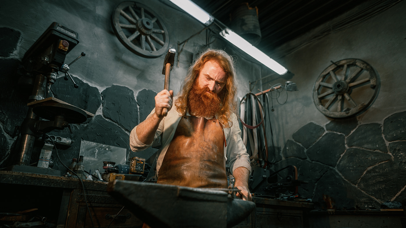 beard Blacksmith Canon fire lightroom man photographer Photography  portrait Steal