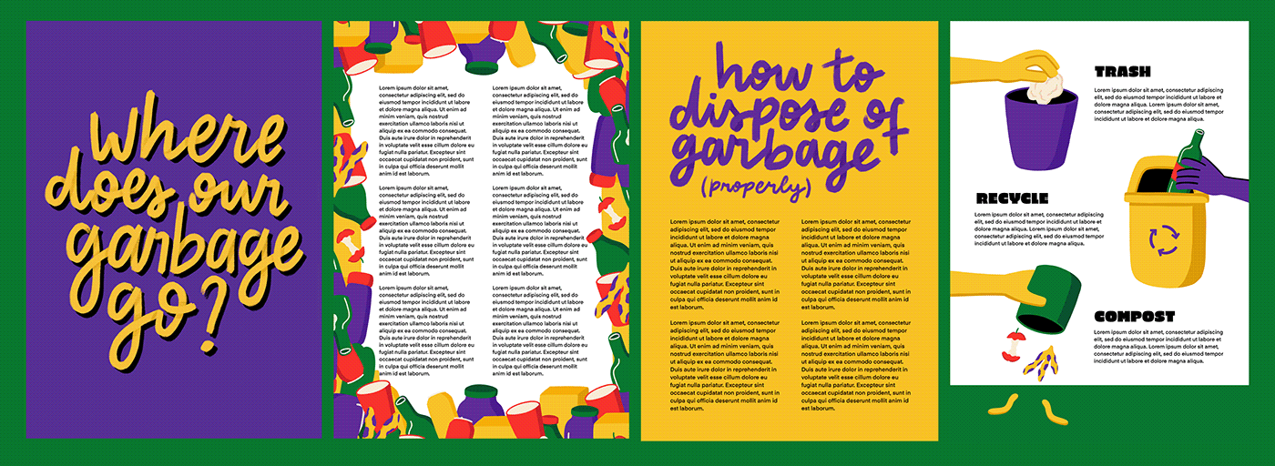 digital illustration editorial Editorial Illustration garbage HAND LETTERING ILLUSTRATION  lettering magazine