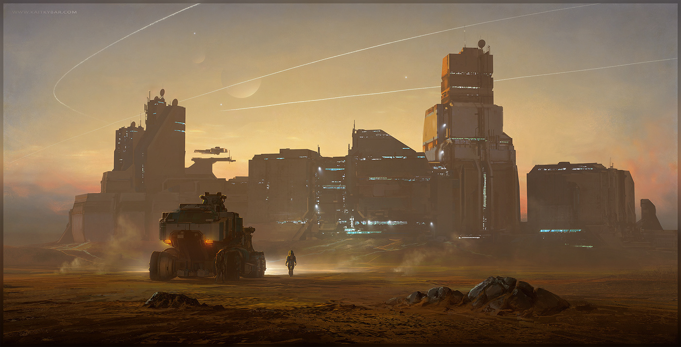 Scifi conceptart kait homeworld Halo anthem Terraformer mech
