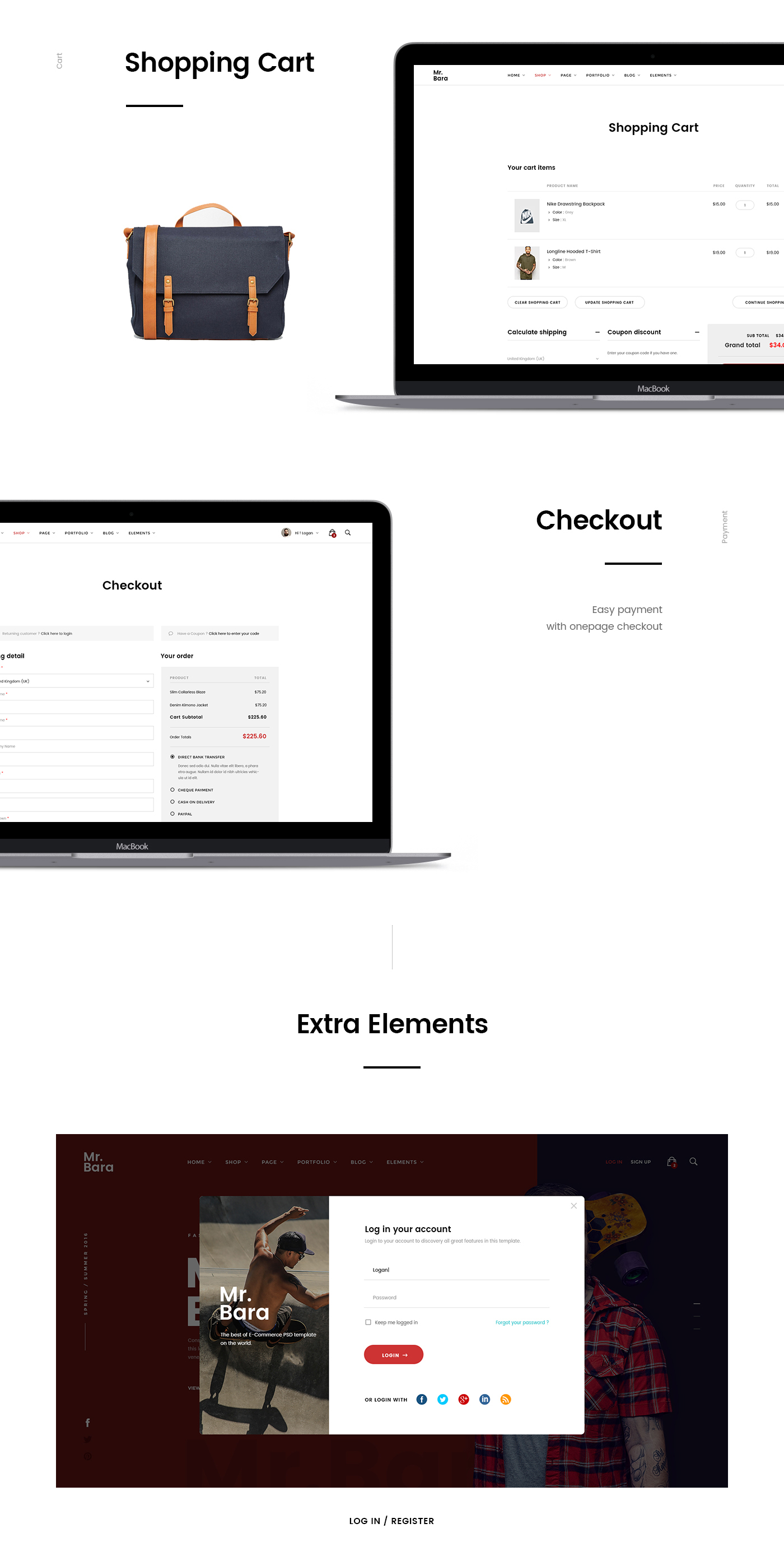 Web Ecommerce site Clothing store shop mobile UI design