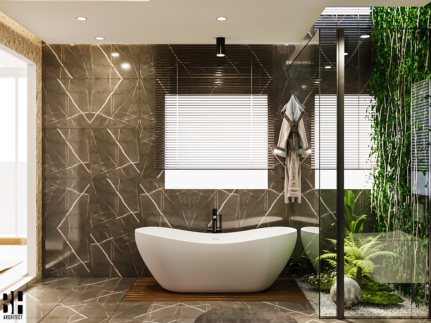 bedroom Interior design bathroom Master suite Villa residential interiordesign visualiation