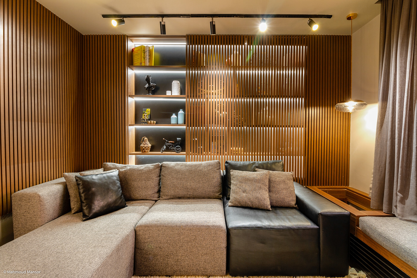 cozy design Interior light minimal modern small Space  studio wood