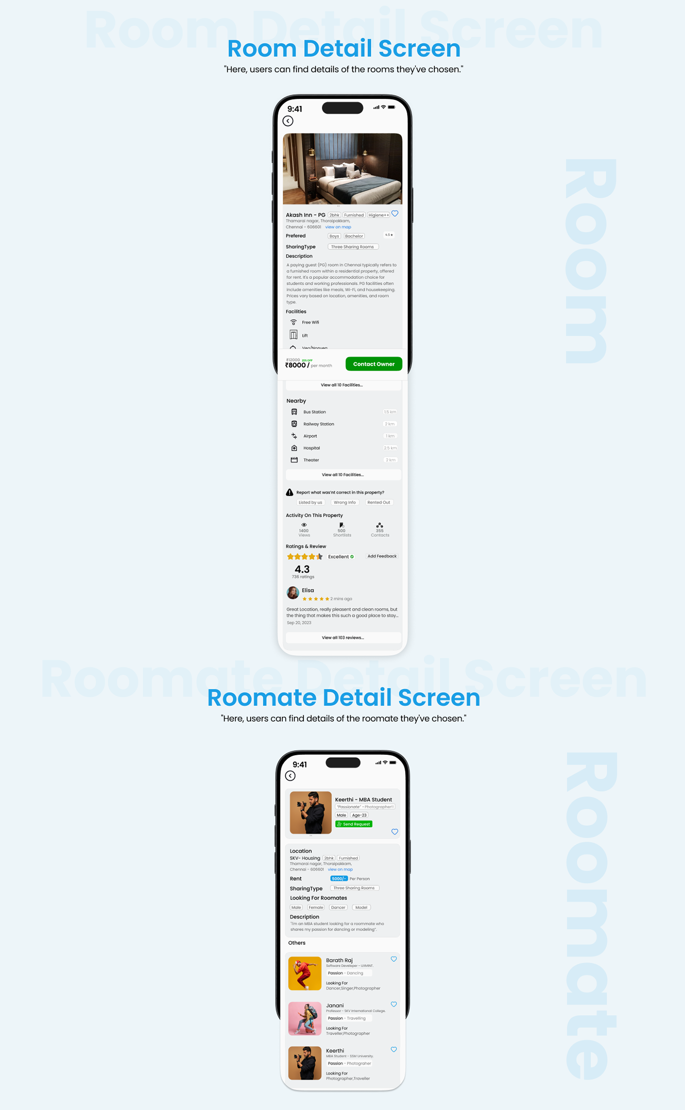 rental home uiux case study uiux Passionate Mobile app connection people worker Students like minded people