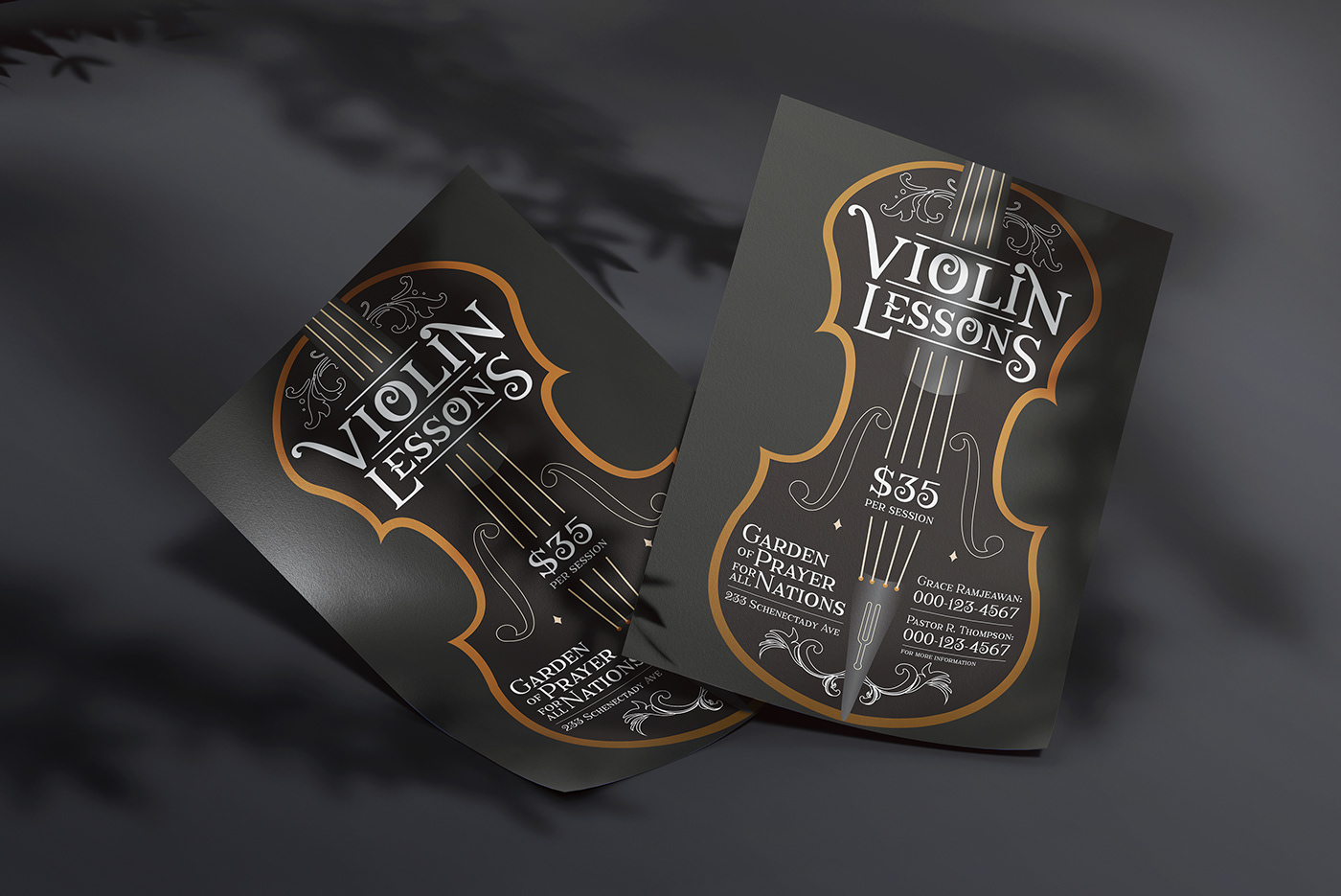 Violin print design  Flyer Design type lessons Education Classical music instrument poster