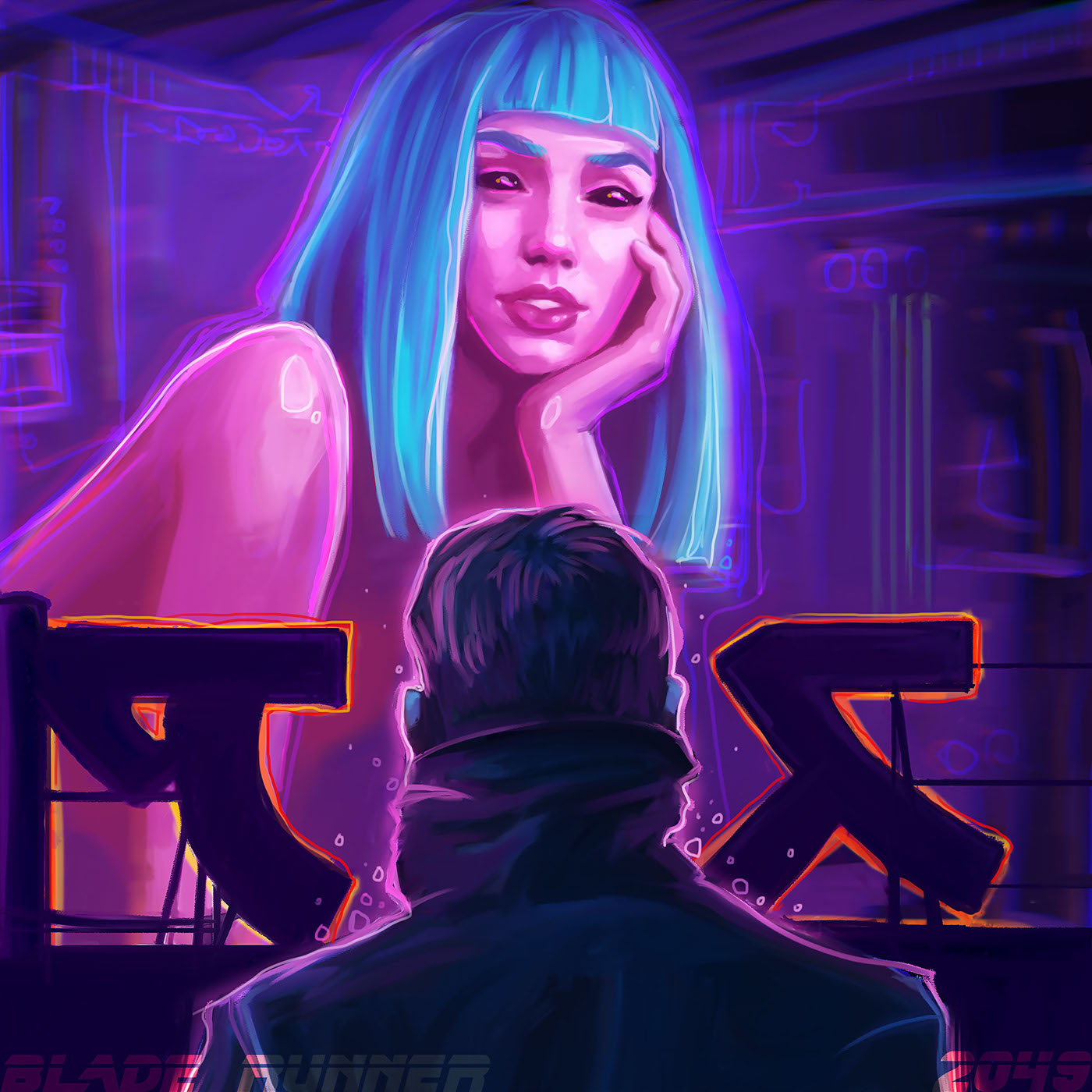 blade runner 2049 br_art digitalart art neon conceptart poster ILLUSTRATION  blade runner 2049