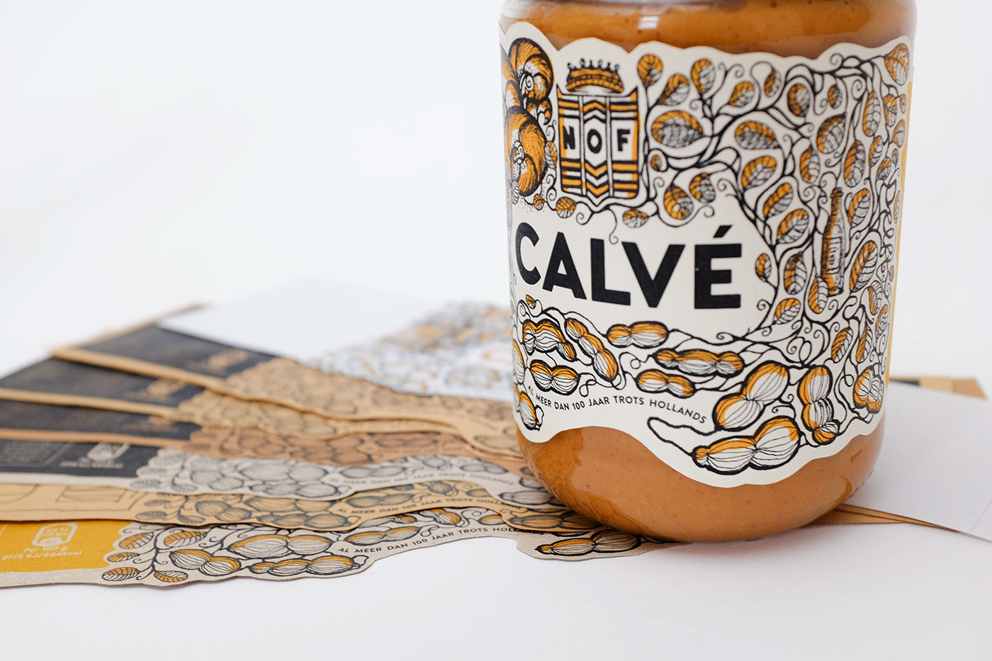 Label Packaging ILLUSTRATION  Calve heritage concept Photography  peanut butter logo