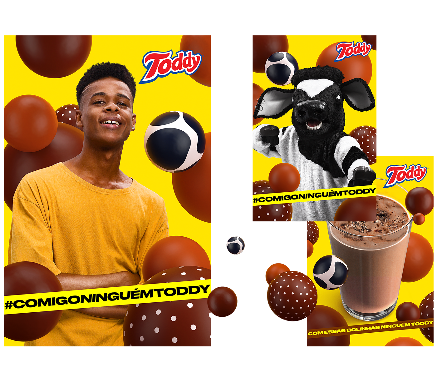 Advertising  chocolate chocolate milk empowerment Toddy balls power design 3D teens