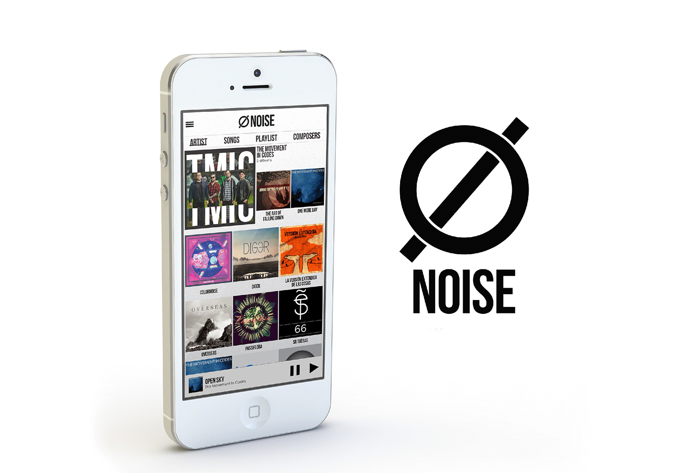noise app design ios android Music Player media player Costa Rica