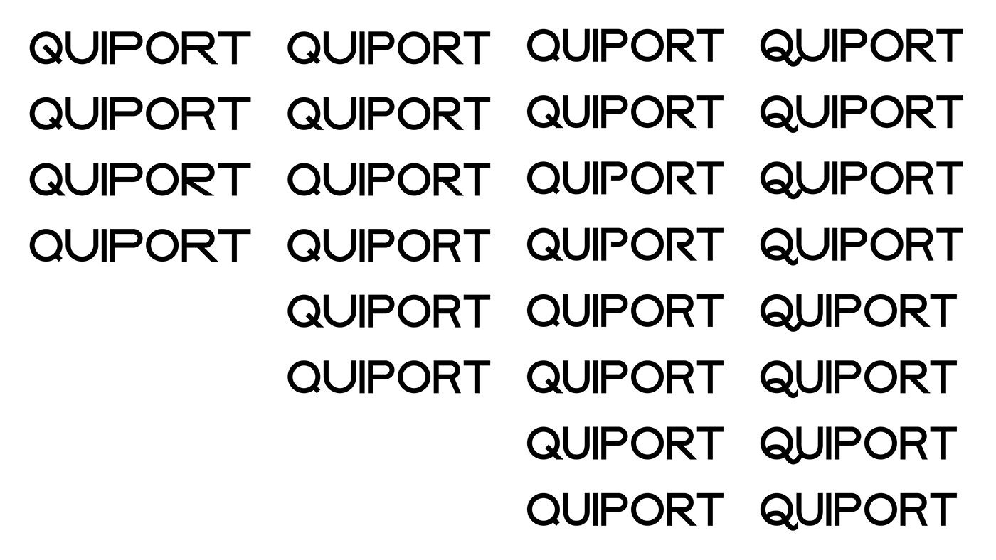 Quiport S.A. brand redesign proposal, personal project, vectorizing types