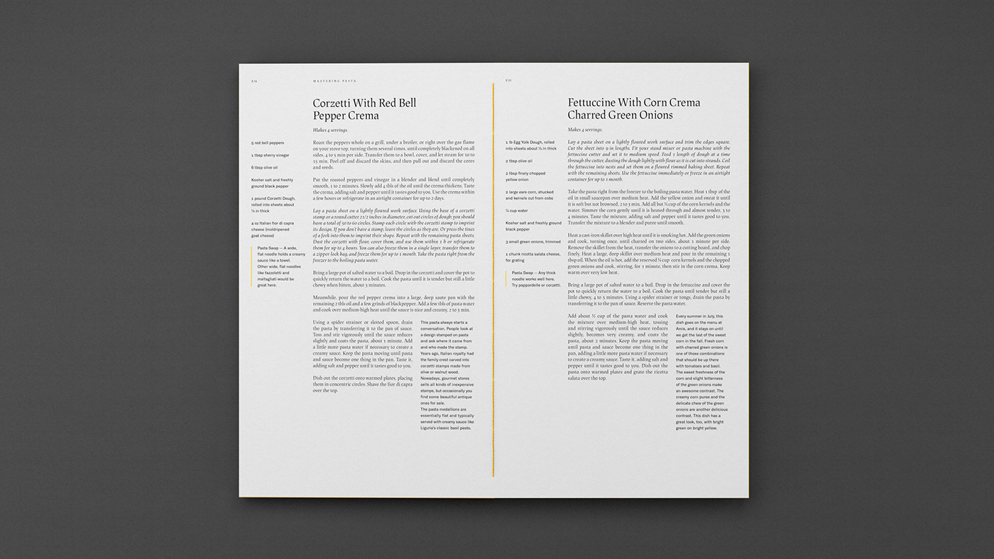 book cookbook design graphicdesign Layout Pasta Photography  recipe sva typography  