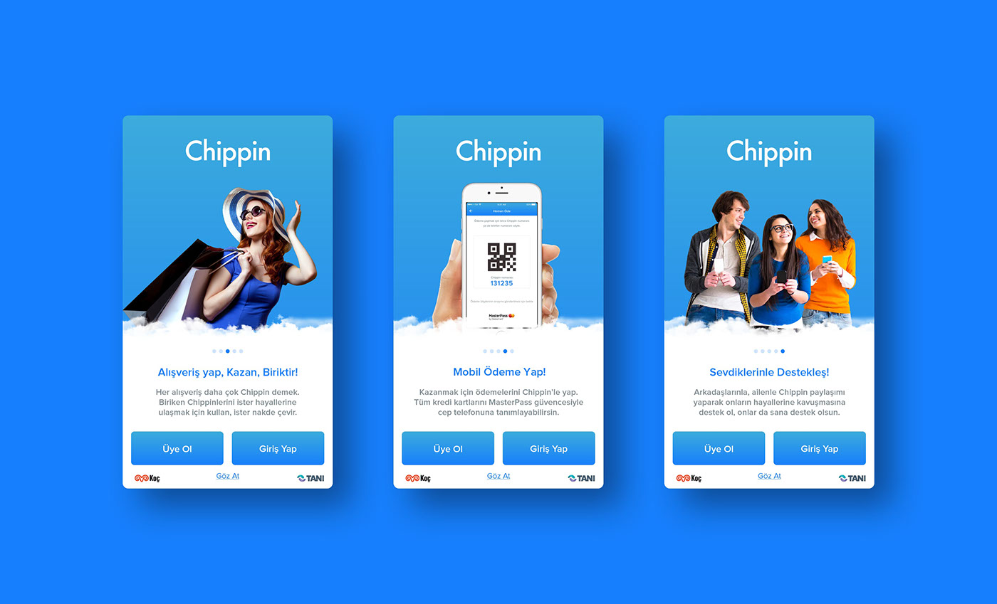 chippin mobile app UI ux blue istanbul Turkey agency