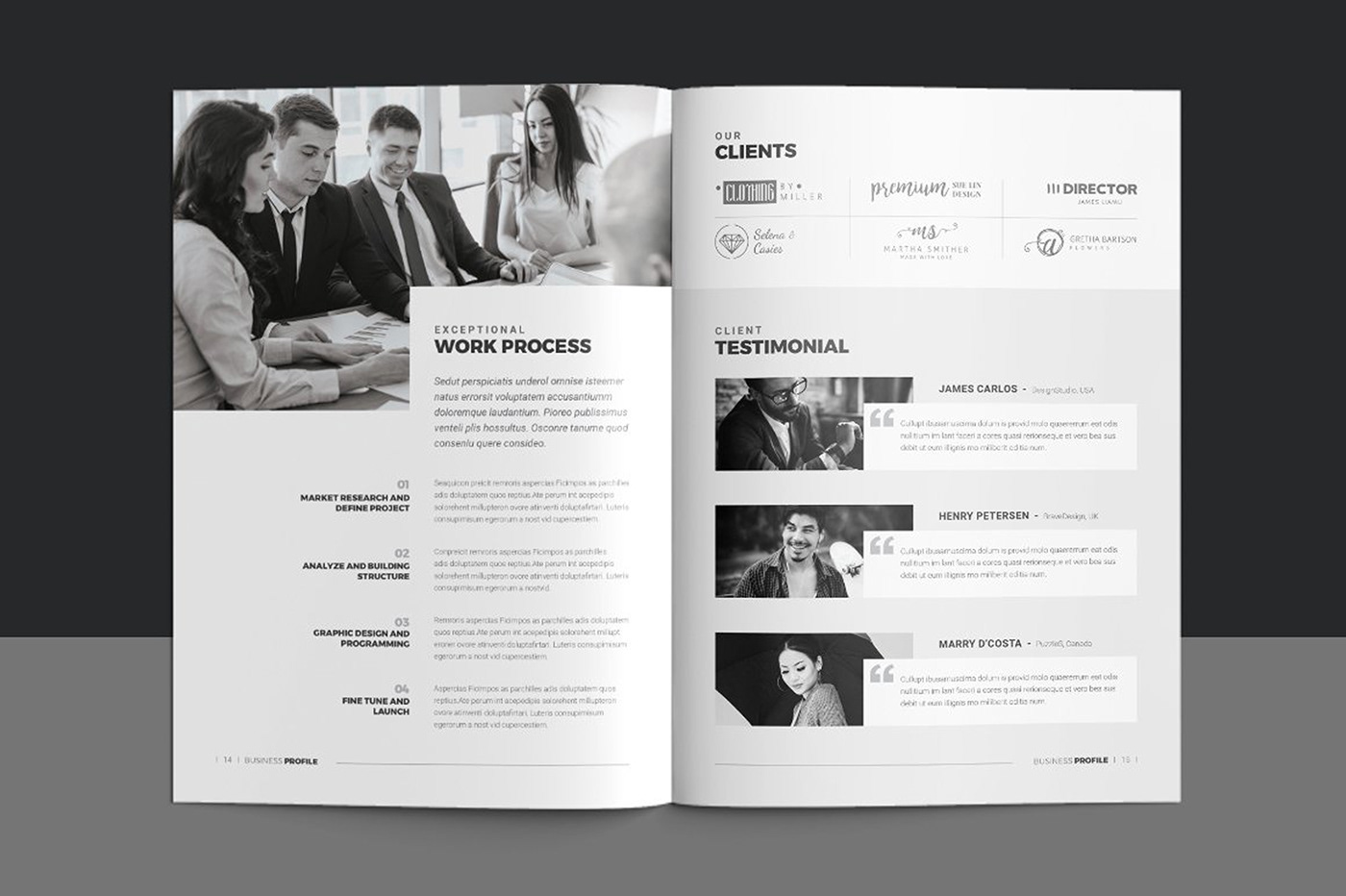 business brochure company profile Corporate Brochure design InDesign printable profile brochure Proposal