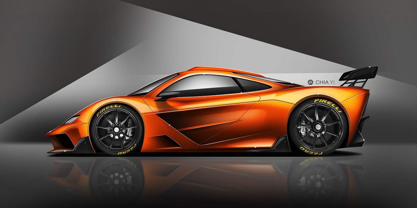automotive   car design concept design designer hypercar McLaren Racing Car rendering supercar