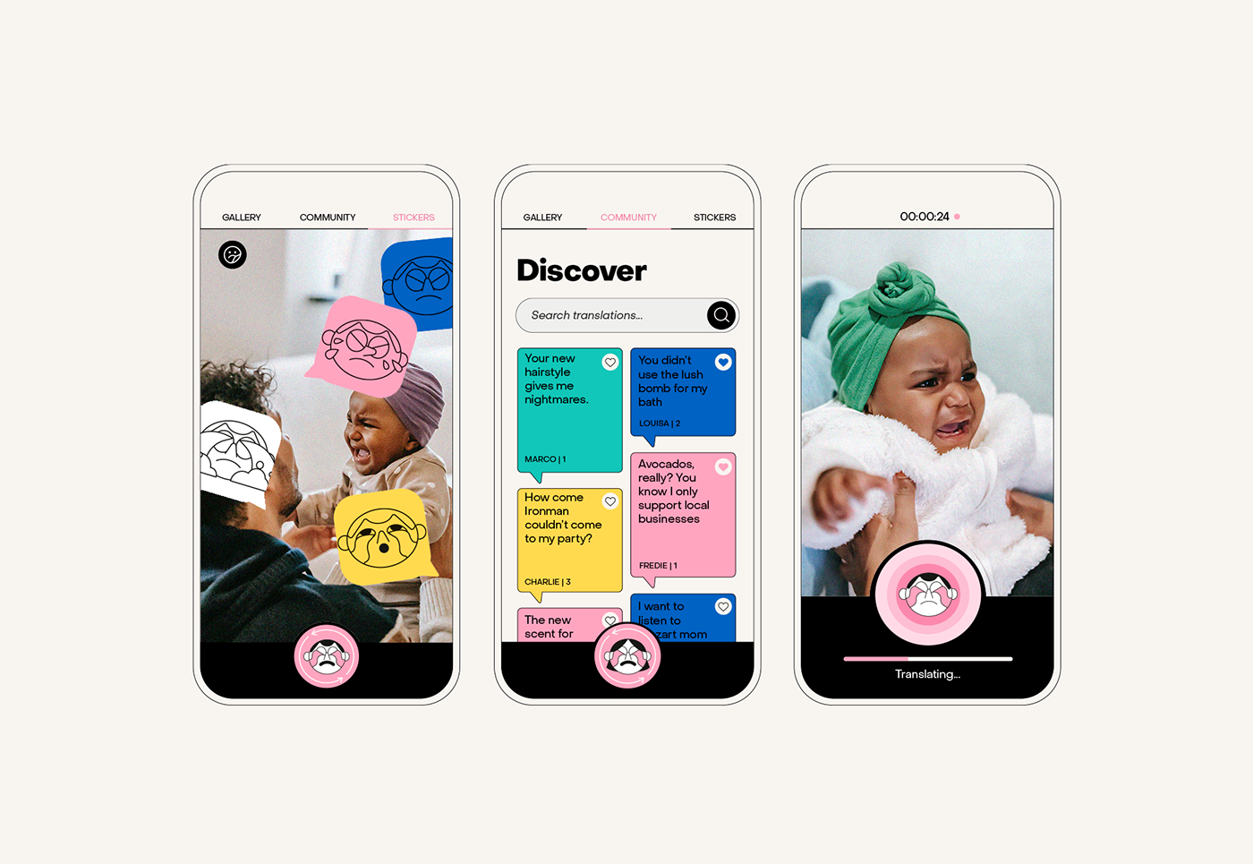 app app design baby baby cries brand identity digital design Instagram Stories logo ui design ux