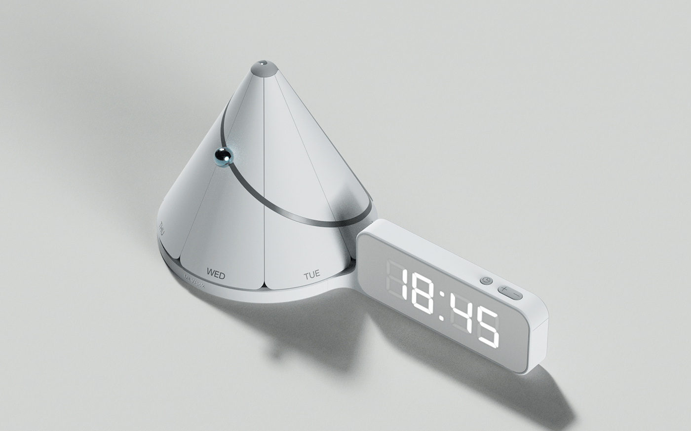 concept desk industrial mount object product clock design Interior living